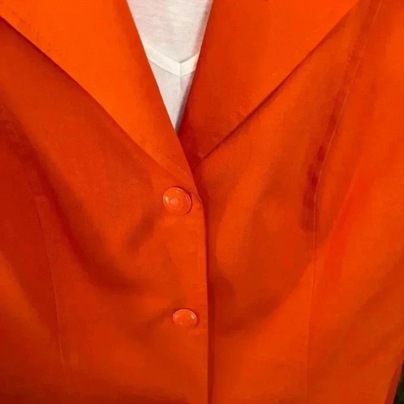 NEW 🌼  Vibrant “David Meister” Orange Blazer, Sz 12 - Picture 3 of 7